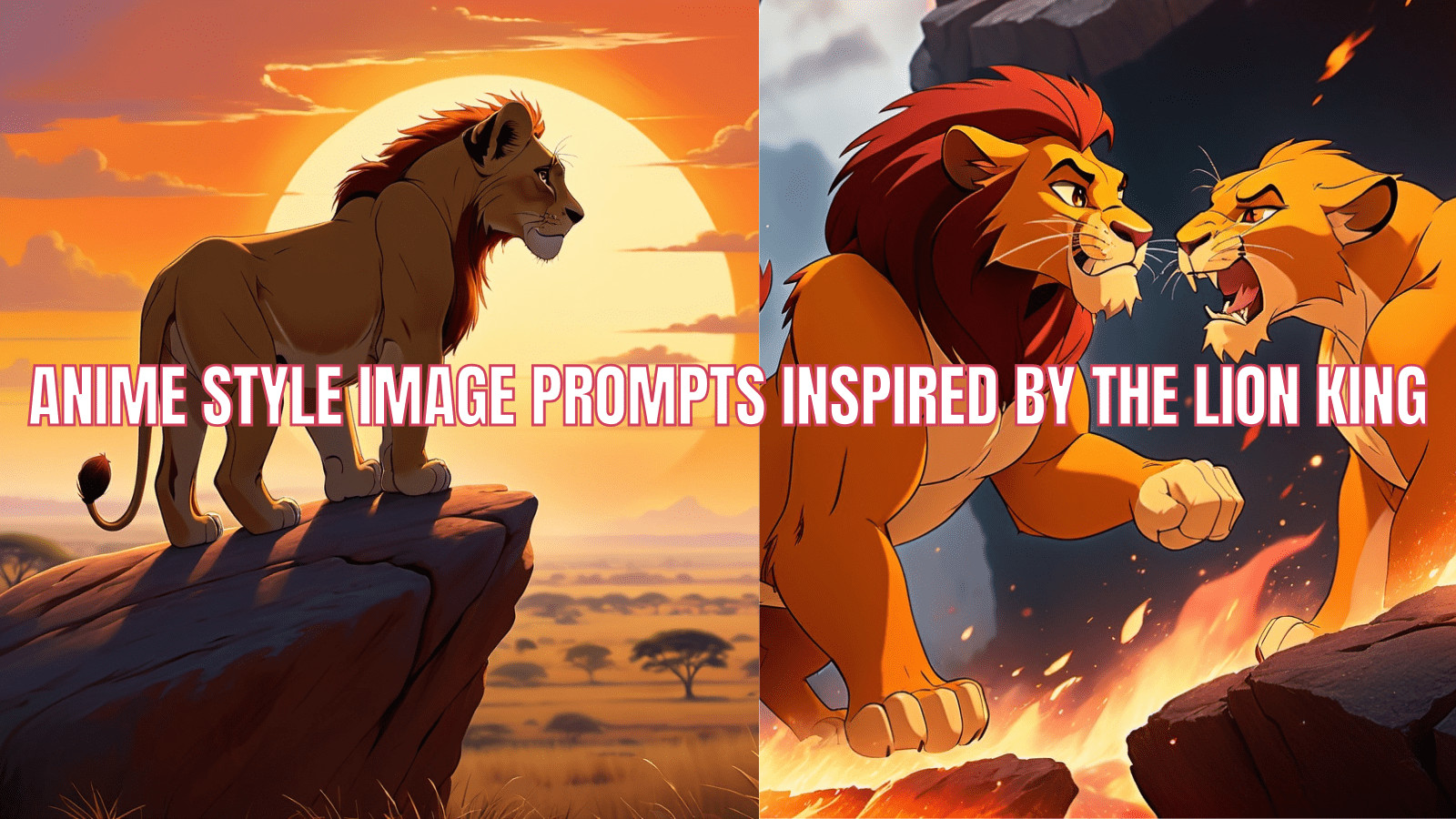 anime style image prompts inspired by The Lion King