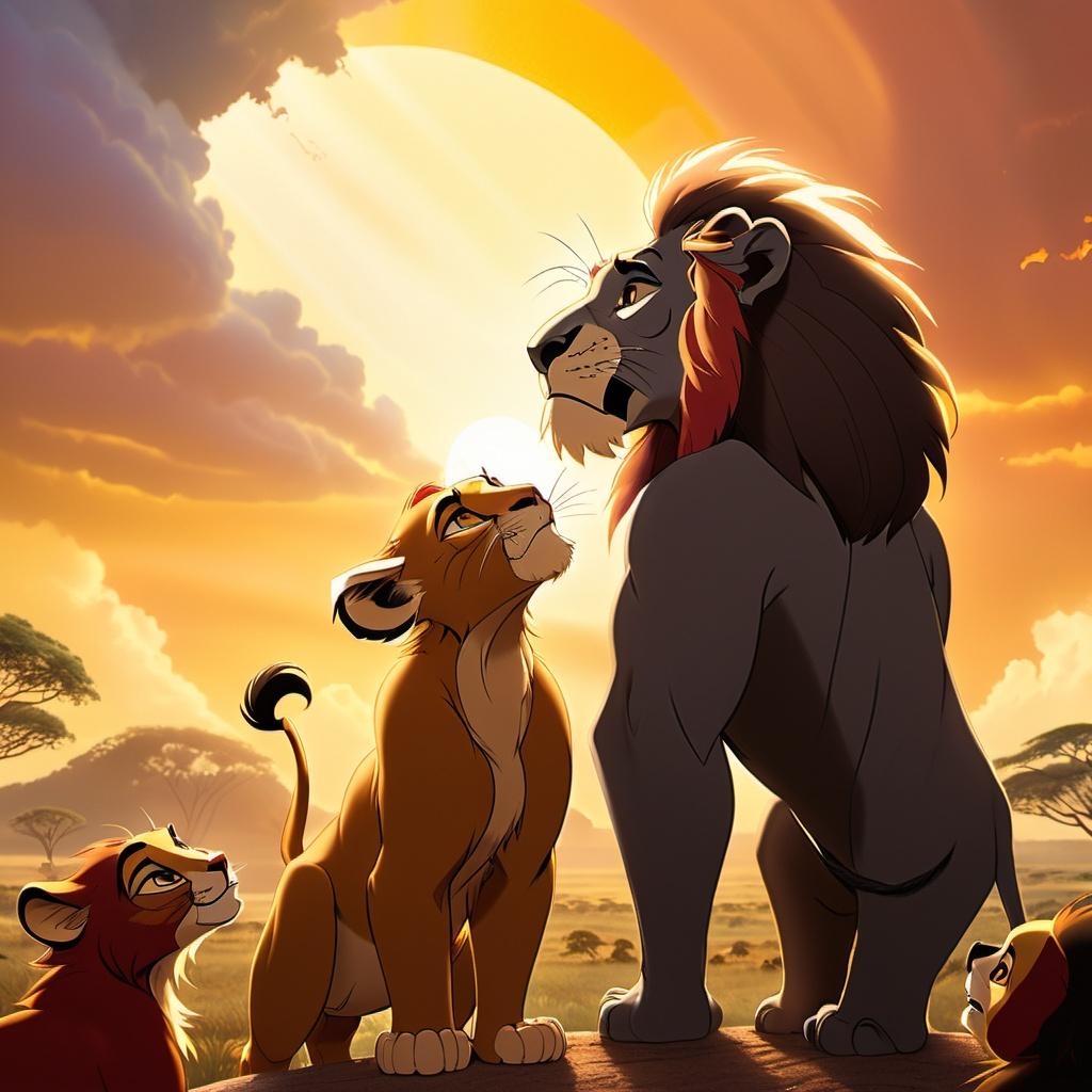 10 anime style image prompts inspired by the lion king