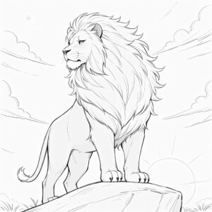 Coloring Image of Mufasa Lion