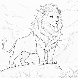 Coloring Image of Mufasa Lion