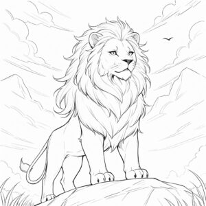 Coloring Image of Mufasa Lion