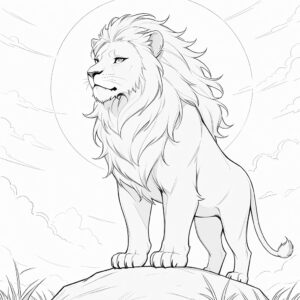 Coloring Image of Mufasa Lion