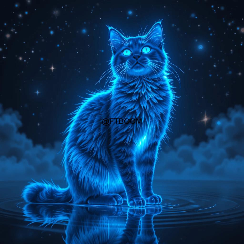 Chatgpt Image Prompts for Neon Blue Cat