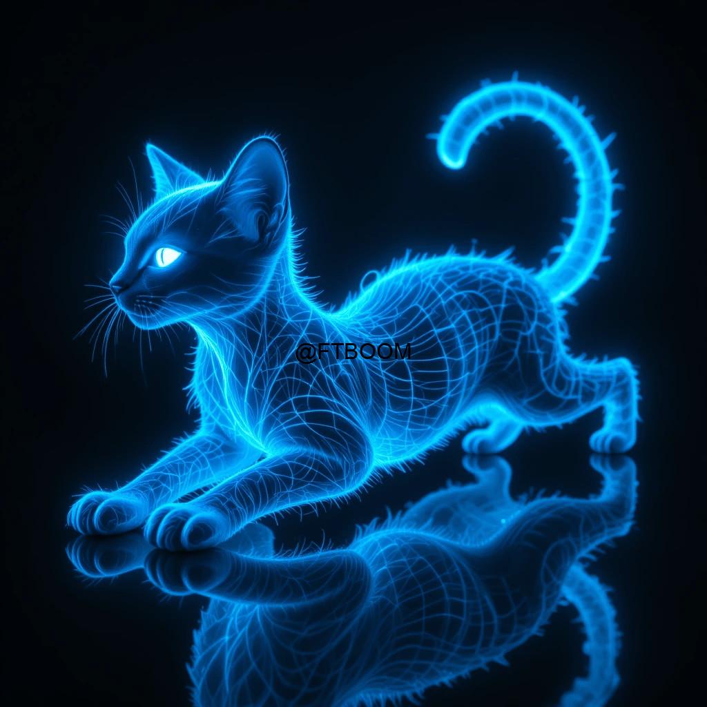 Chatgpt Image Prompts for Neon Blue Cat