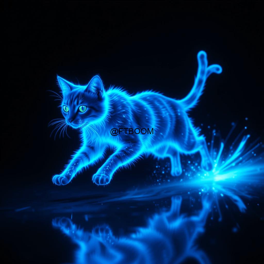 Chatgpt Image Prompts for Neon Blue Cat