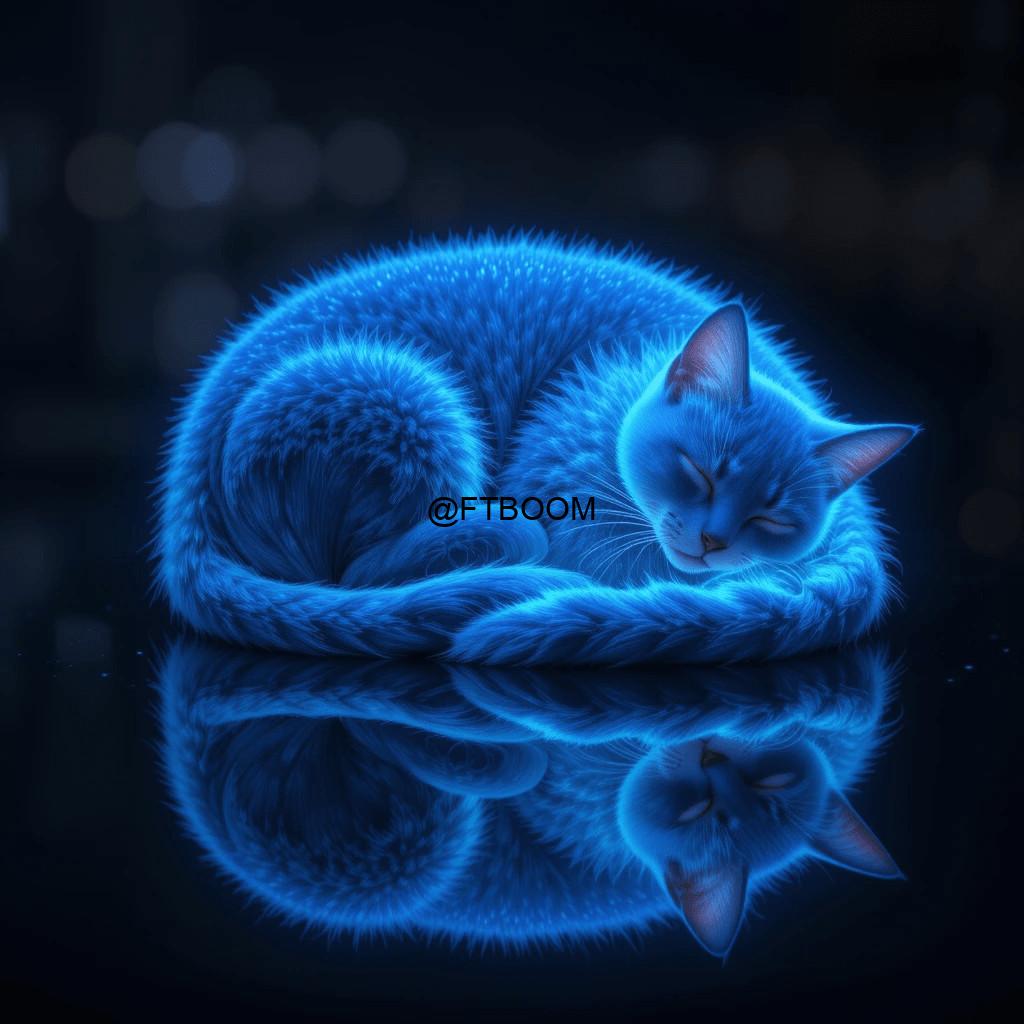 Chatgpt Image Prompts for Neon Blue Cat