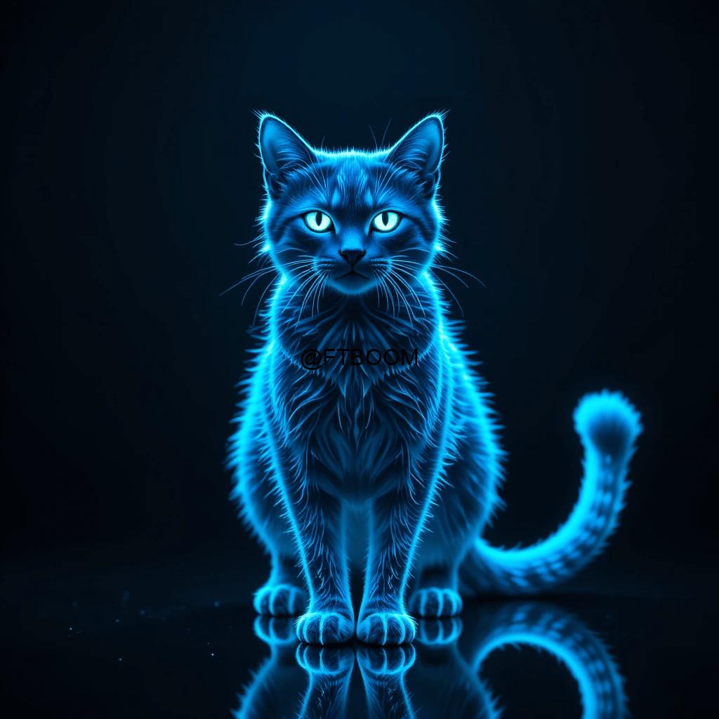 Chatgpt Image Prompts for Neon Blue Cat