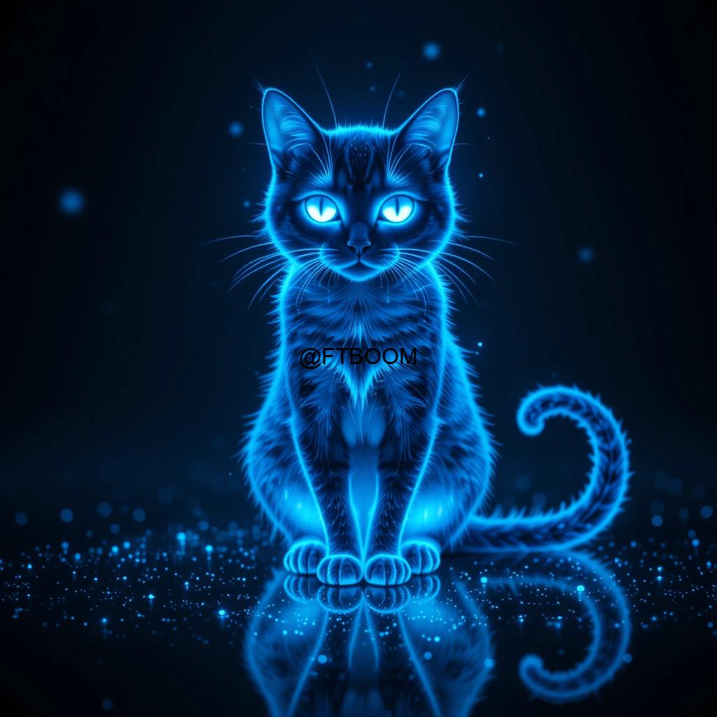 Chatgpt Image Prompts for Neon Blue Cat