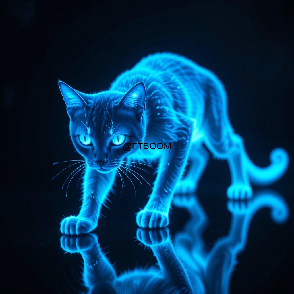 Chatgpt Image Prompts for Neon Blue Cat