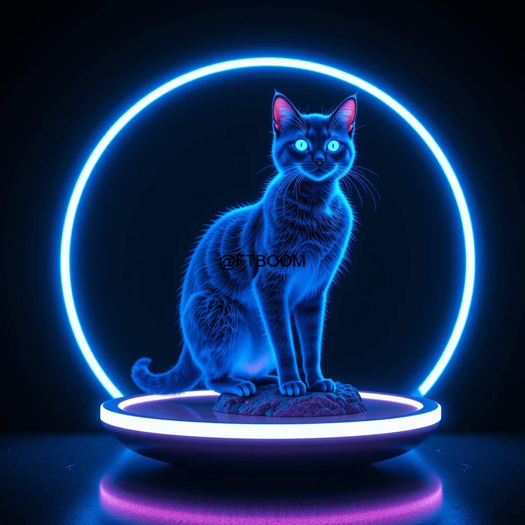 Chatgpt Image Prompts for Neon Blue Cat