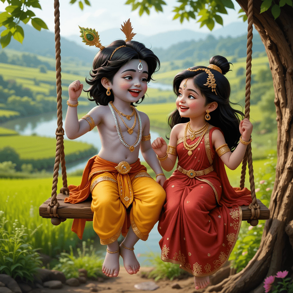 chatgpt image prompts for little radhakrishna