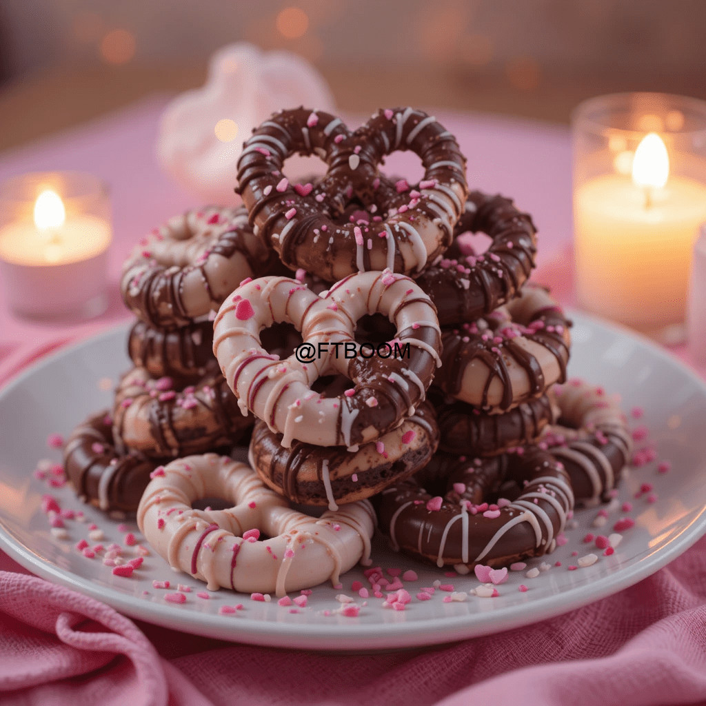 Valentine's Day Chocolate Covered Pretzels