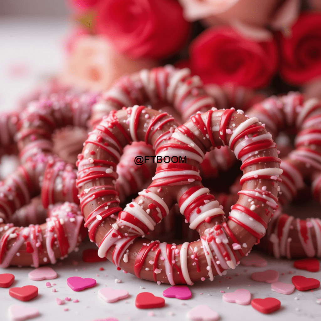 Valentine's Day Chocolate Covered Pretzels