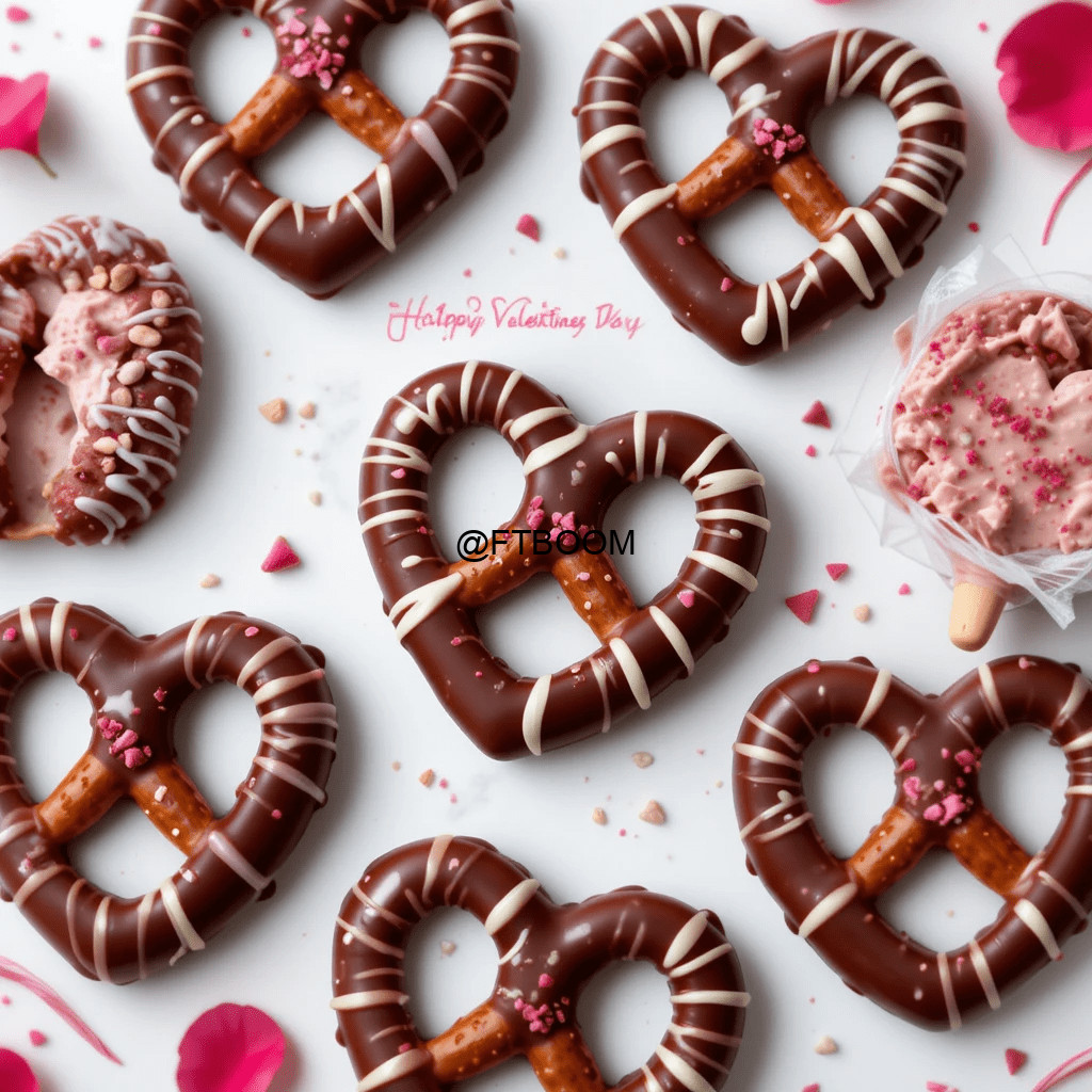 Valentine's Day Chocolate Covered Pretzels