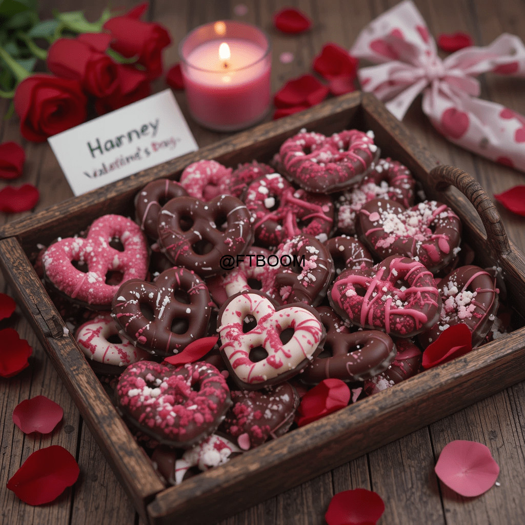 Valentine's Day Chocolate Covered Pretzels