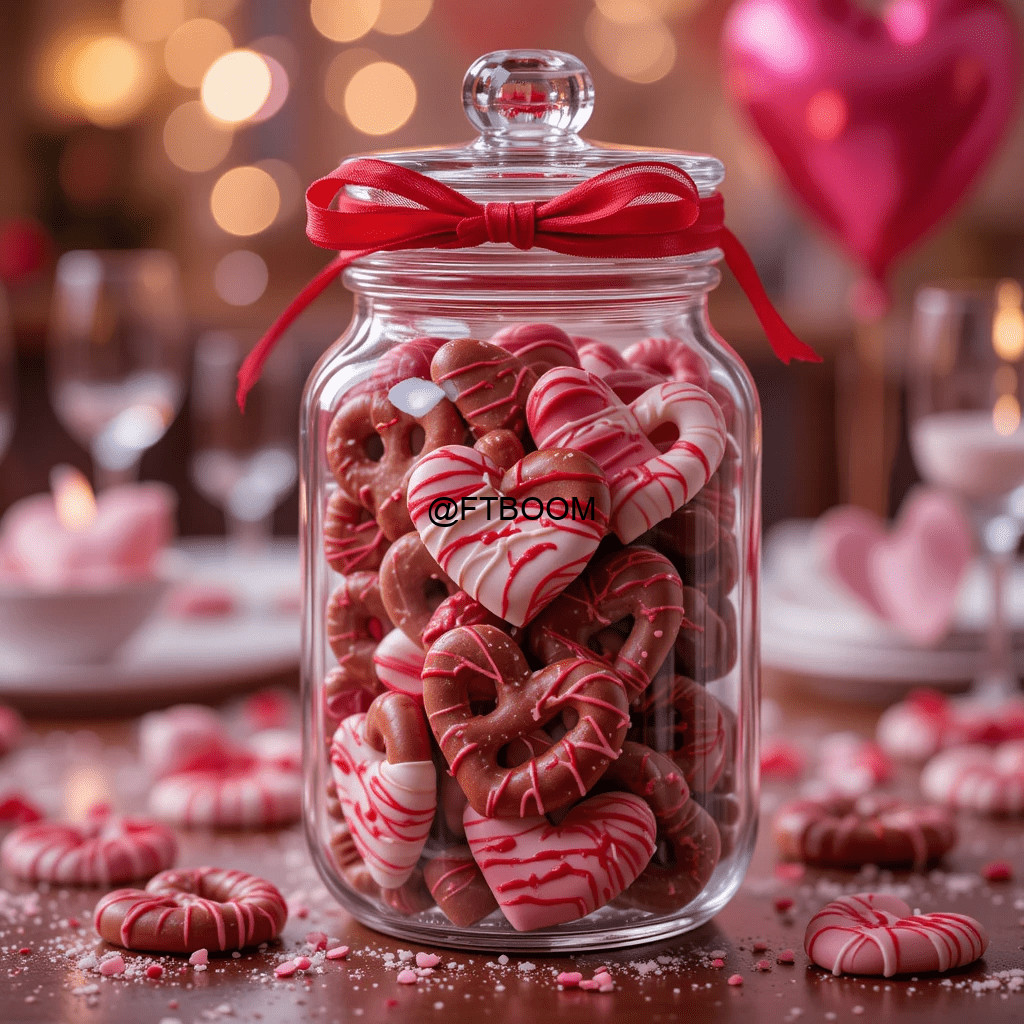 Valentine's Day Chocolate Covered Pretzels