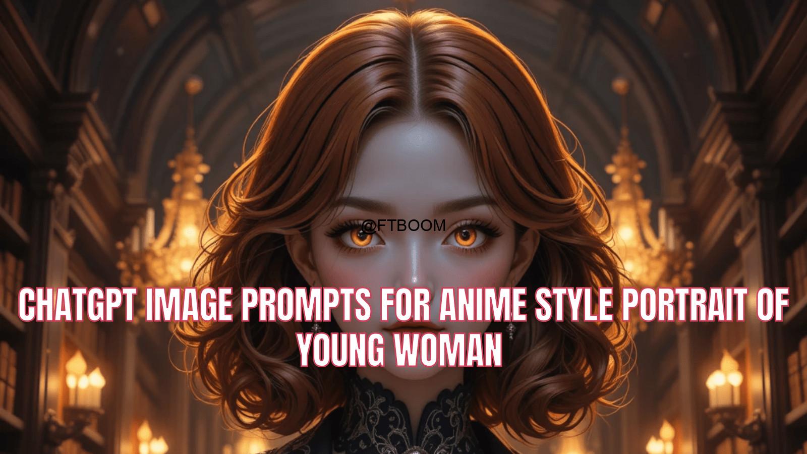 Chatgpt Image Prompts for Anime Style Portrait of Young Woman