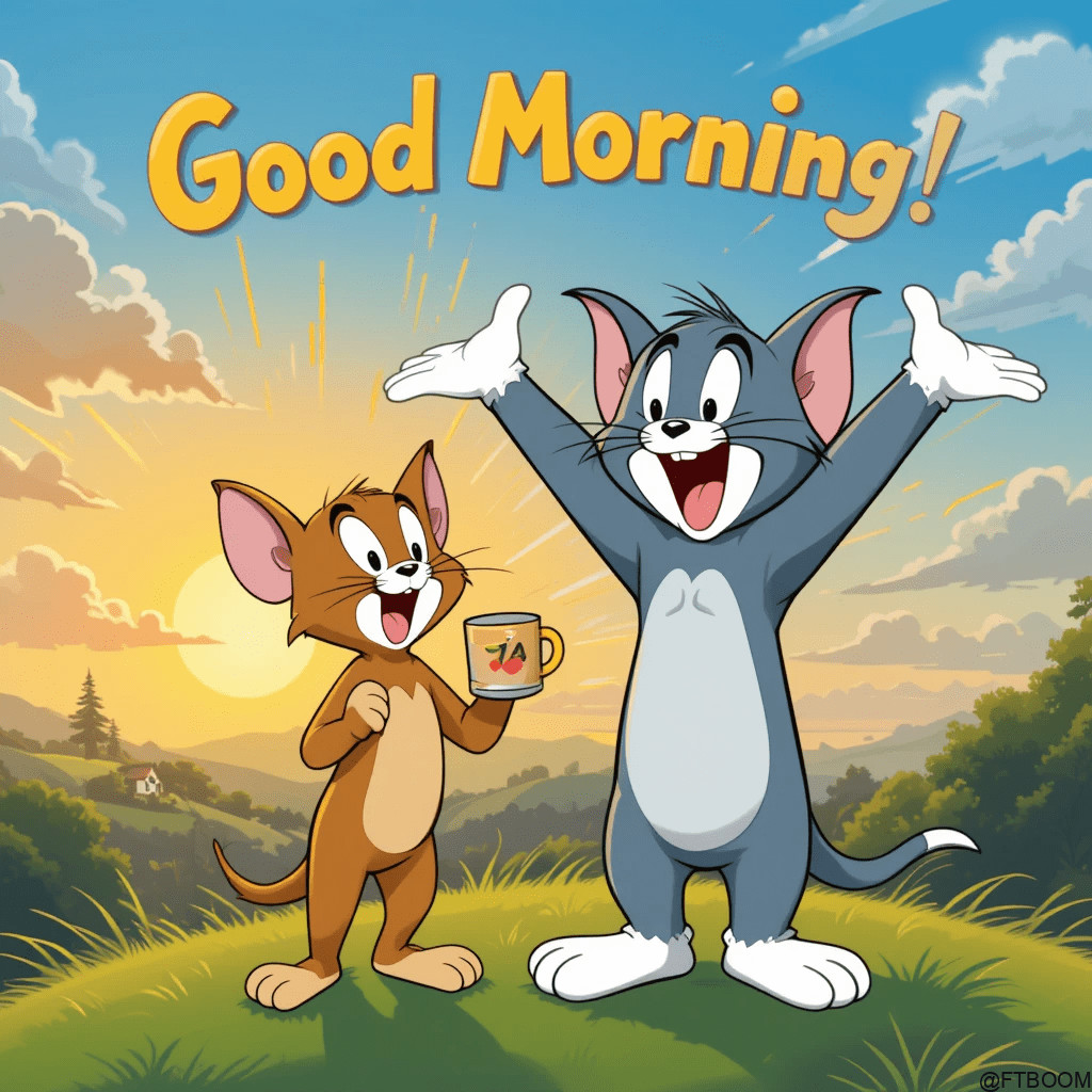 Chatgpt Image Prompts for Tom and Jerry Good Morning Images