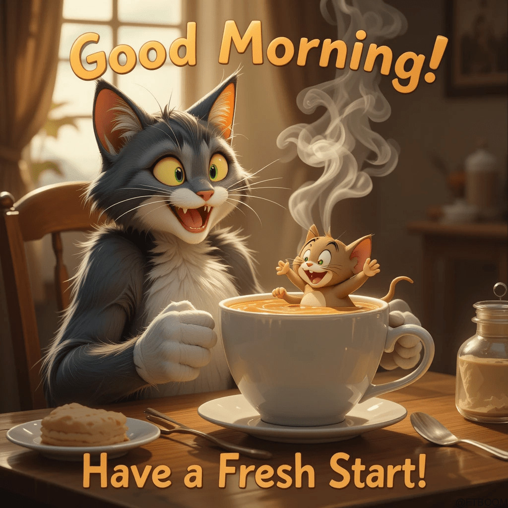 Chatgpt Image Prompts for Tom and Jerry Good Morning Images